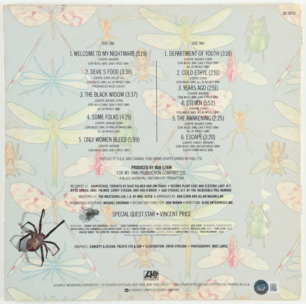 Alice Cooper Signed Welcome to My Nightmare Album Alice Copper