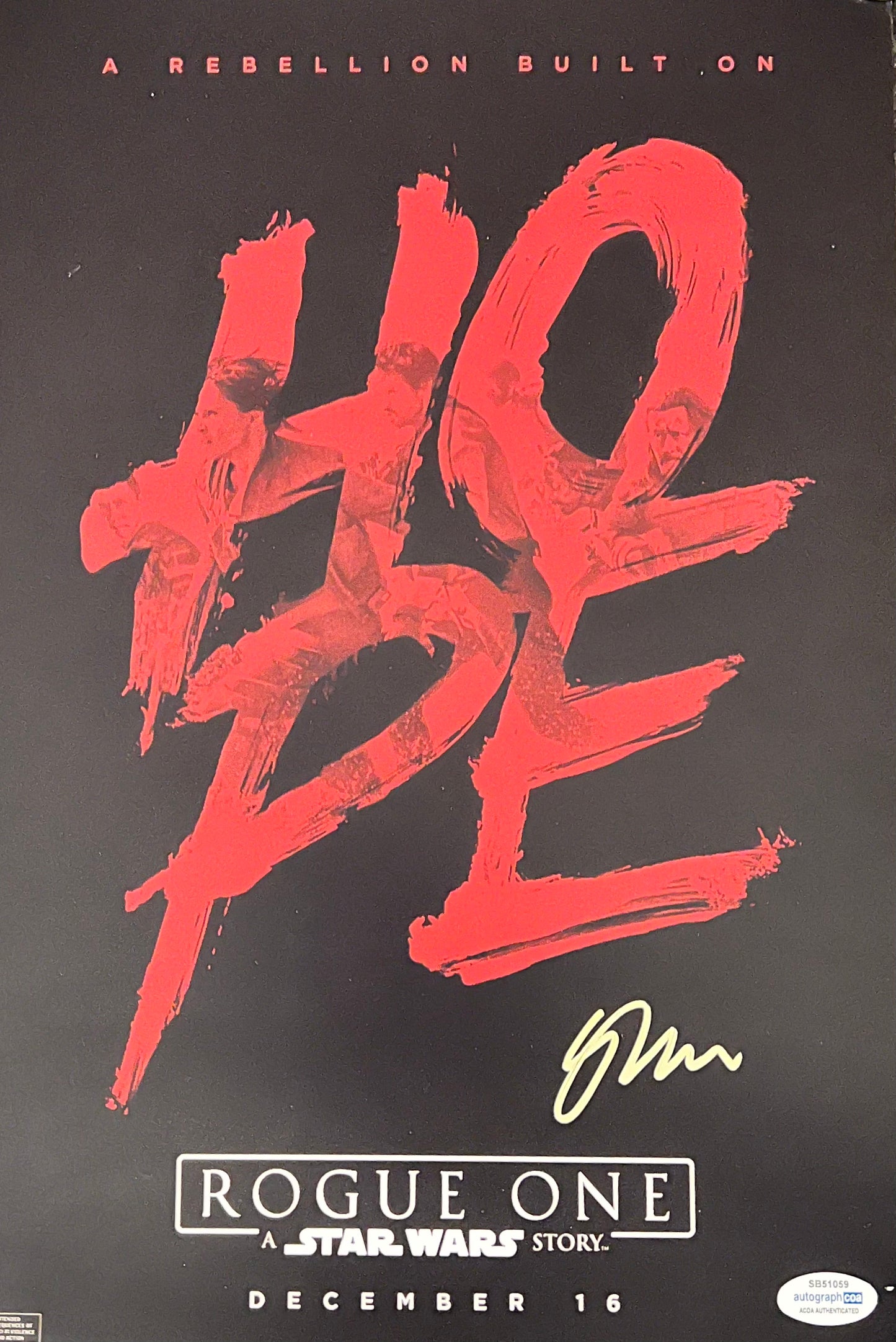 Star Wars - Rogue One 11x14 poster signed by Gareth Edwards Star Wars