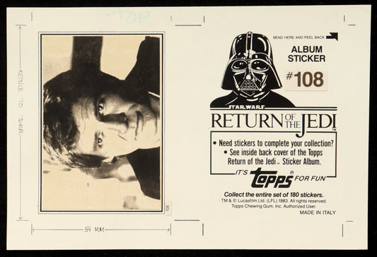 Star Wars: Return of the Jedi (1983) – Topps Vault Original Proof Sticker #178 + COA (Copy) Star Wars