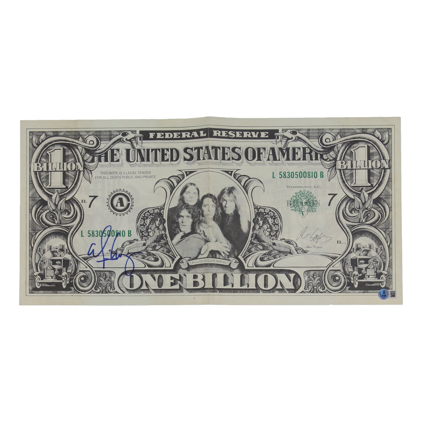 Alice Cooper Signed Billion Dollar Babies Alice Copper
