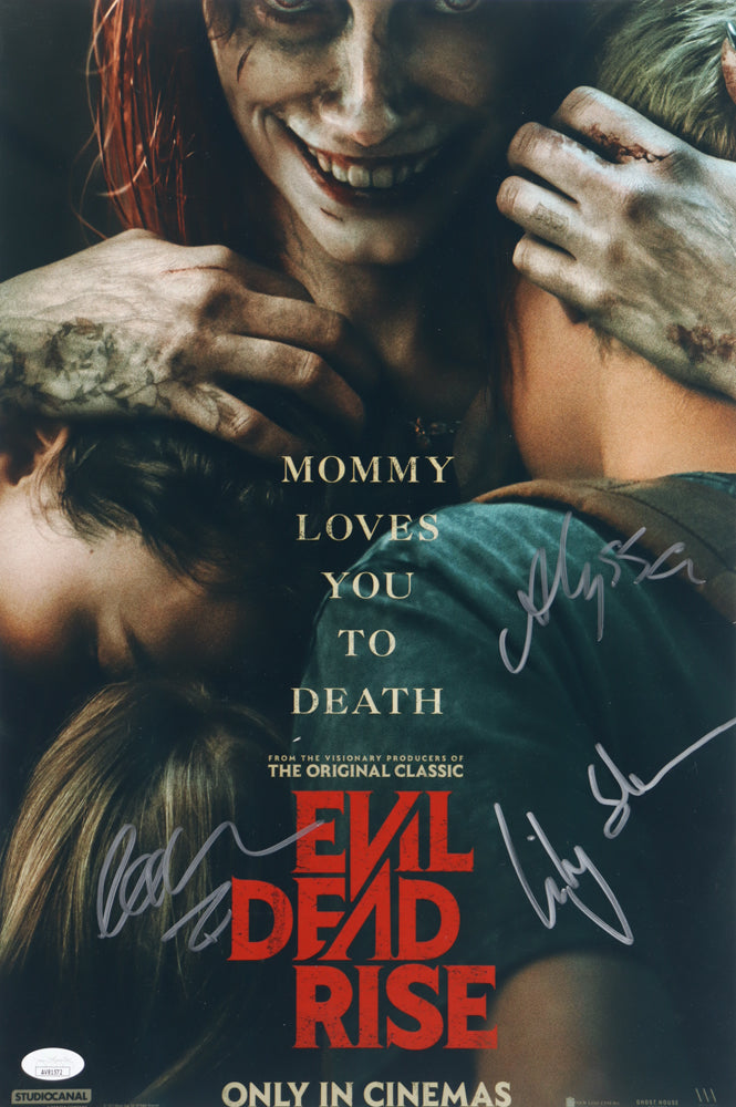 Cast signed Evil Dead Rise 12x18 poster. Evil Dead