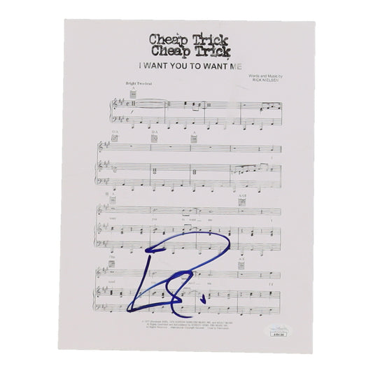 Robin Zander Signed Cheap Trick "I Want You to Want Me" Sheet Music Cheap Trick