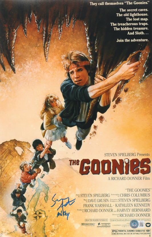 Sean Astin signed THE GOONIES POSTER The Goonies
