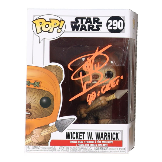 Warwick Davis Signed "Star Wars" #290 Wicket W. Warrick Funko Pop! Vinyl Star Wars