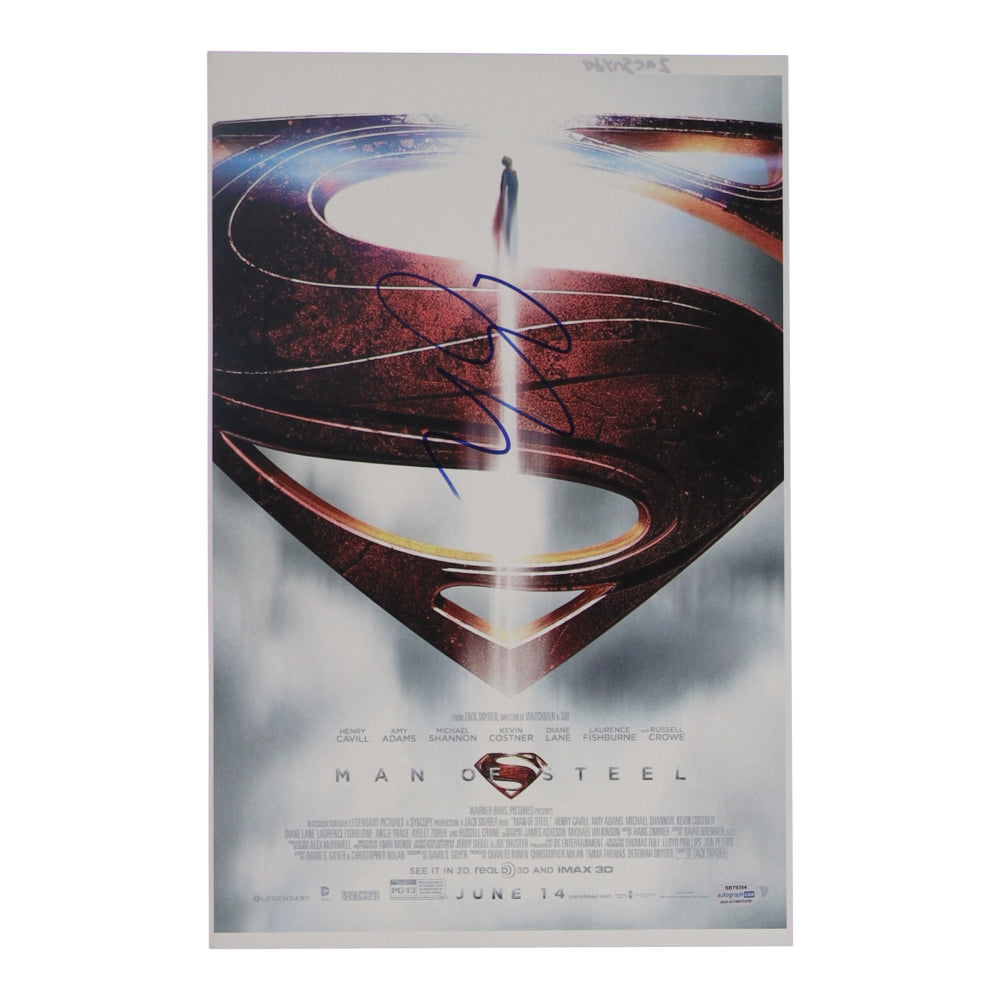Zack Snyder Signed "Man of Steel" 11x17 poster DC