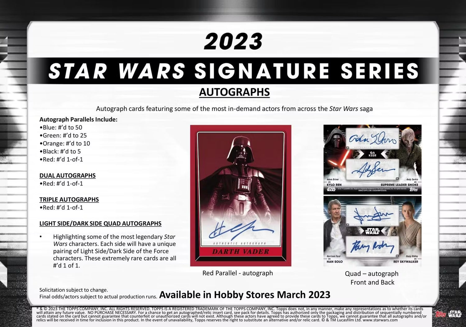 Star Wars Signature Series Hobby Box (Topps 2023) Star Wars