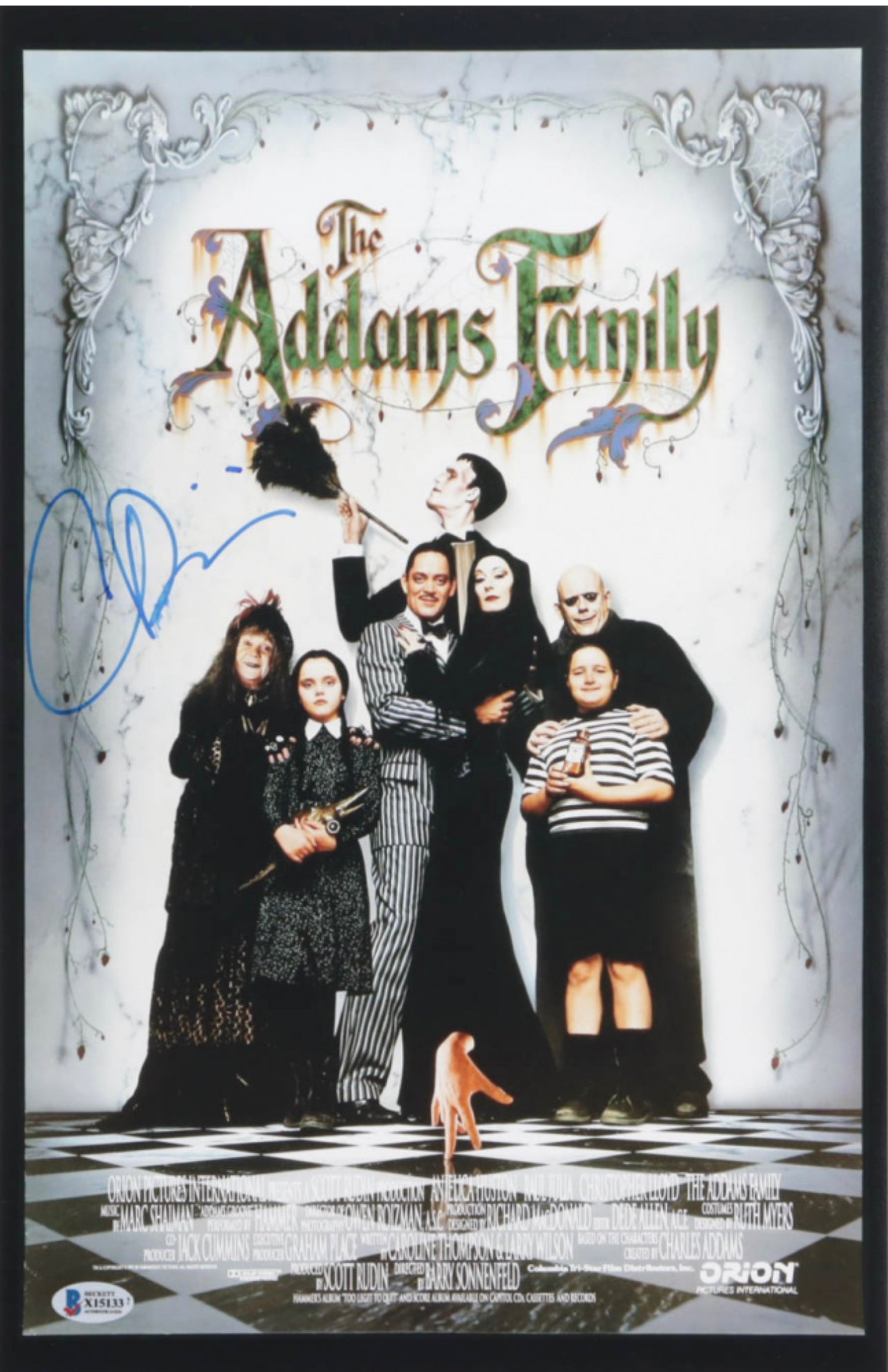 The Adams Family 11x17 Poster Signed x Christina Ricci The Adams Family