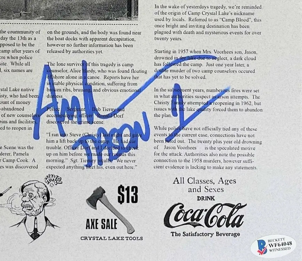 Ari Lehman hand signed autograph 8.5x11 Friday the 13th Jason Voorhees - FansFirst