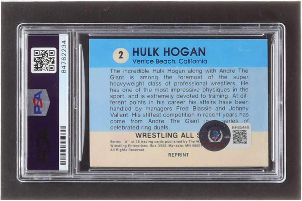 Hulk Hogan Signed 1982 PWE Wrestling All-Stars Series A #2 Reprint WWE