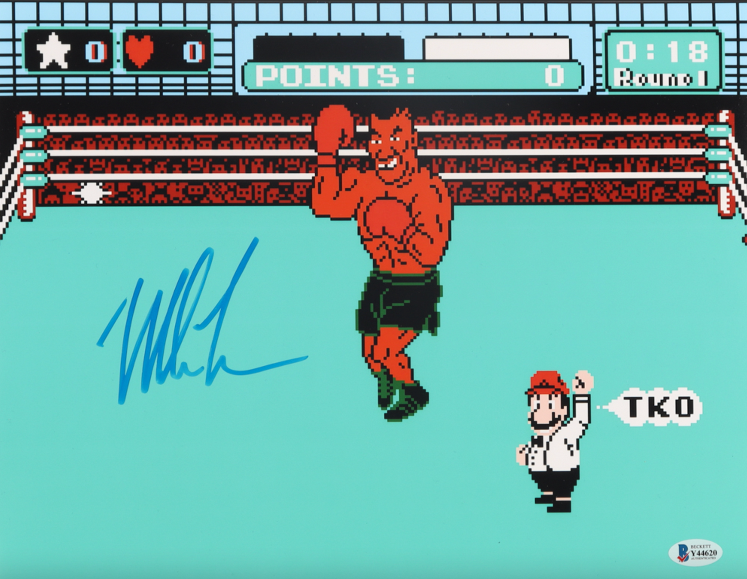 Mike Tyson Signed 11x14 Punch Out! Mike Tyson