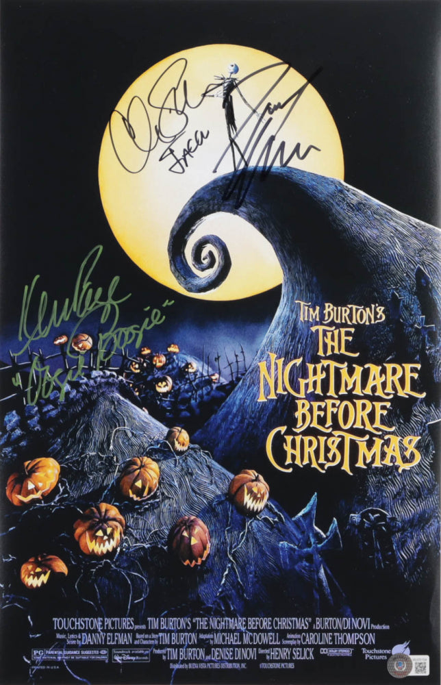 The Nightmare Before Christmas 11x17 poster signed by - Danny Elfman, Ken Page & Chris Sarando The Nightmare Before Christmas