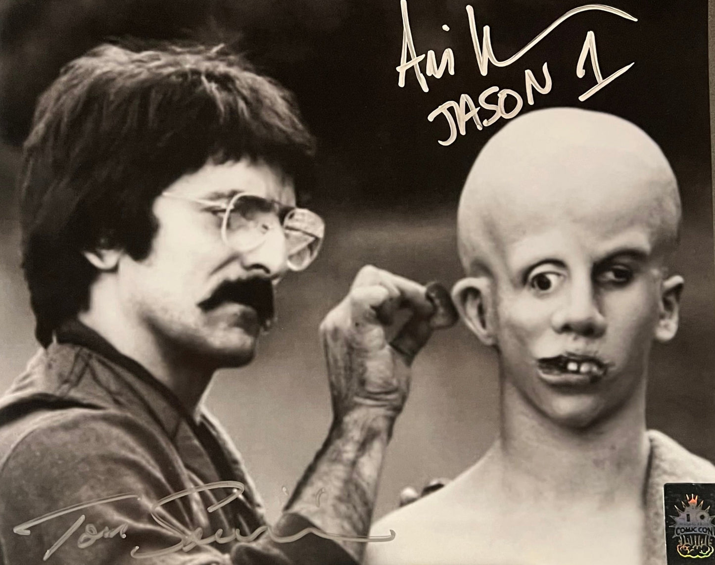 Tom Savini & Ari Lehman (Jason 1) dual Hand-Signed Autograph 8x10 Friday the 13th Image Friday the 13th