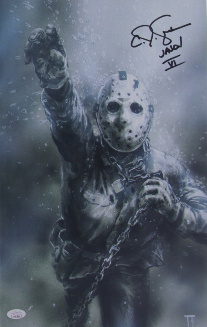 CJ Greham 11x17 signed Jason Voorhess Friday The 13th. Friday the 13th