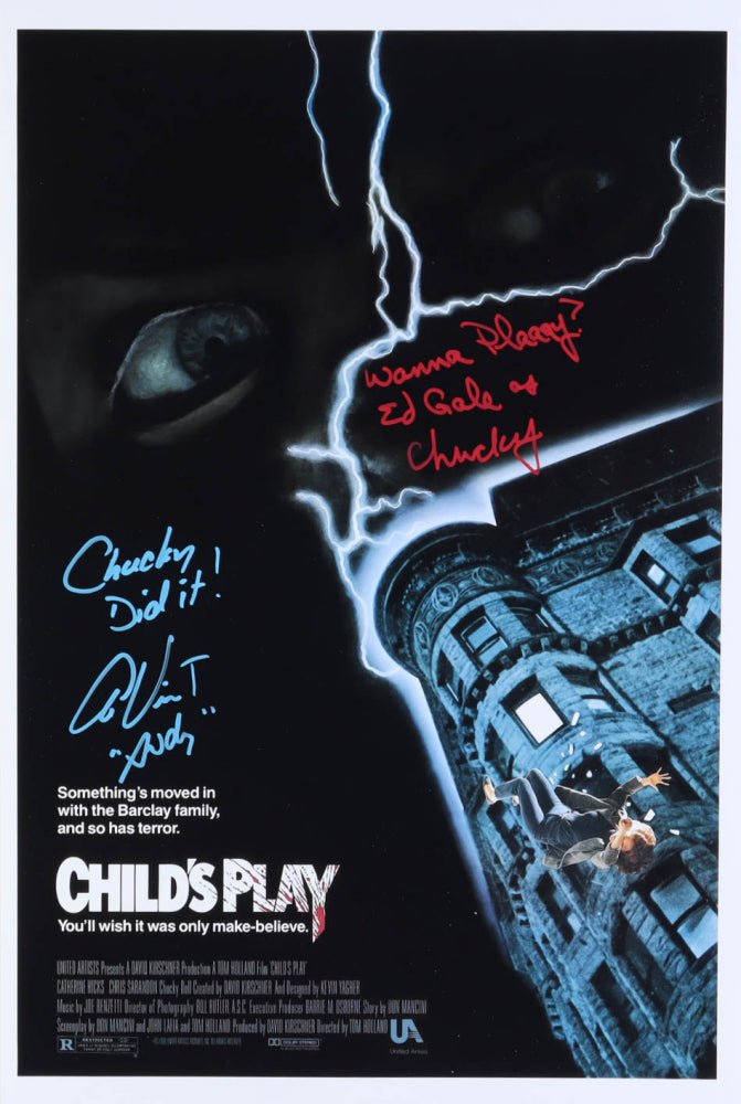 Childs Play 12x18 poster dual signed by Ed Gale & Alex Vincent Childs Play