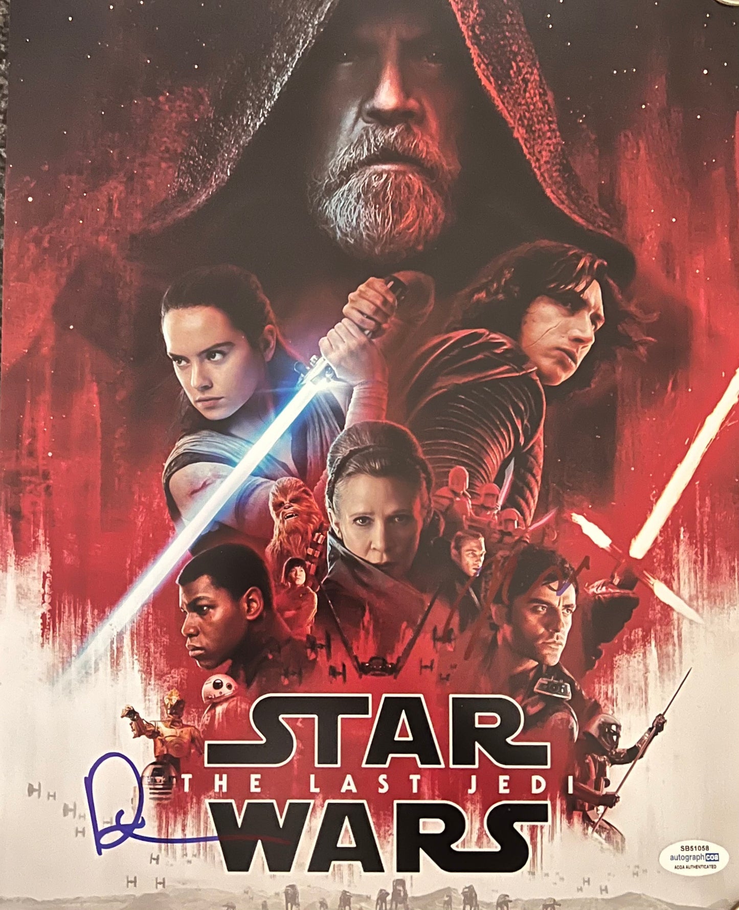 Star Wars The last Jedi 11x14 signed by Rian Johnson – FansFirst