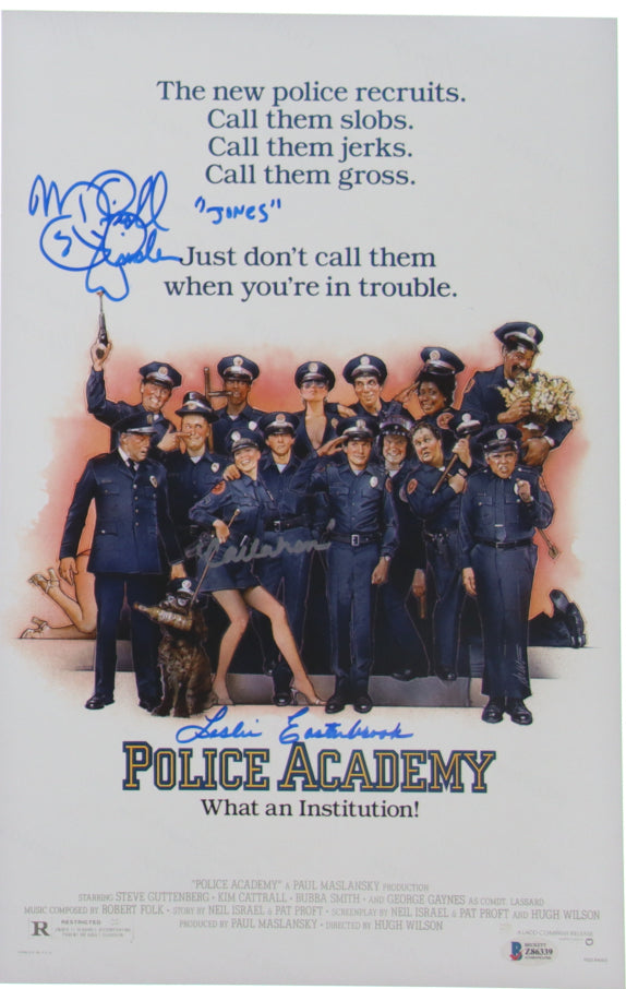 Leslie Easterbrook & Michael Winslow Signed "Police Academy" 11x17 Movie Poster FansFirst 