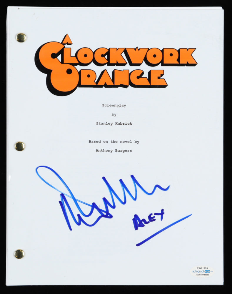 Malcolm McDowell Signed "A Clockwork Orange" Script A Clockwork Orange