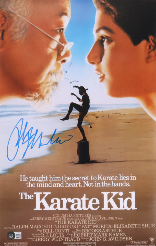 Karate Kid 11x17 poster signed by Ralph Macchio The Karate Kid