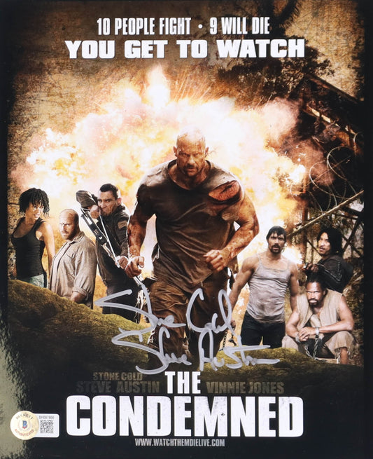 Stone Cold Steve Austin Signed "The Condemned" 8x10 Poster WWE