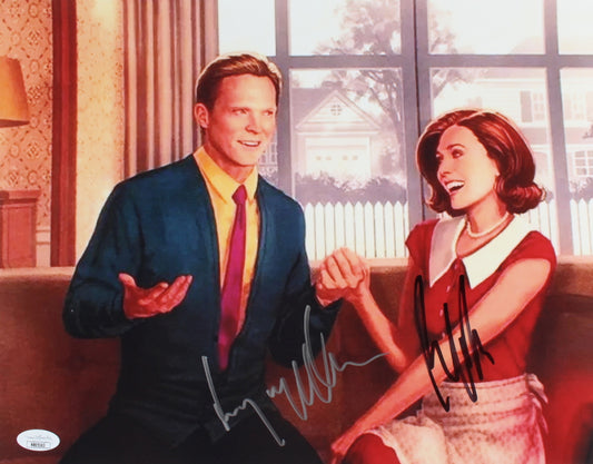 Elizabeth Olsen & Paul Bettany Dual Hand Signed Autographs Marvel WondaVision Marvel