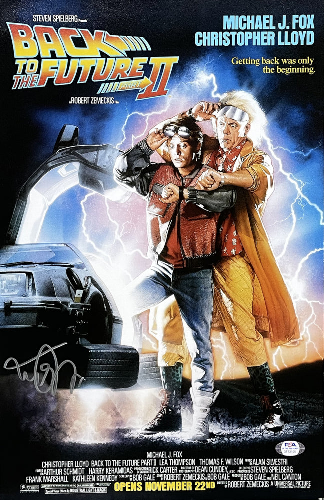 Back to the Future Part II 11x17 poster signed by Michael J Fox Back to the future