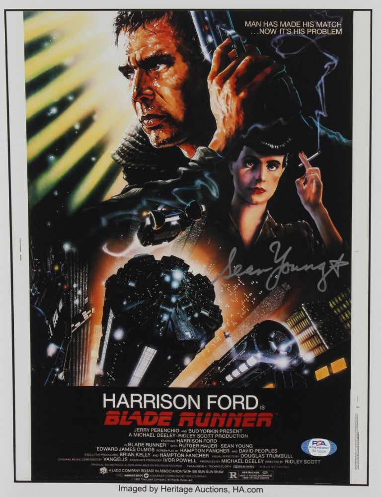 Sean Young Hand Signed Autographed Blade Runner 11 x 14 Movie Poster Blade Runner